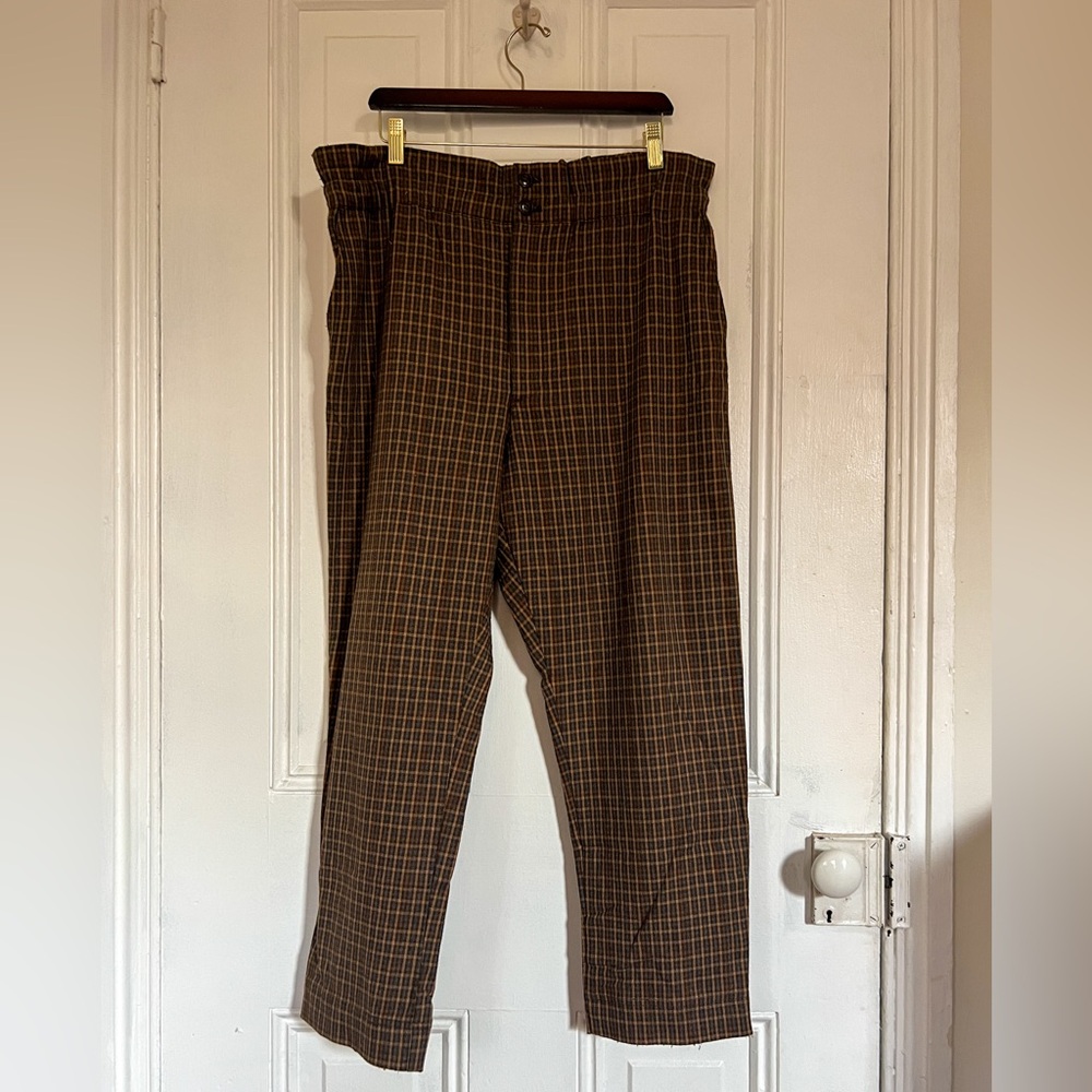 Checkered Brown Trousers | Madewell | Loose Fit | High Rise